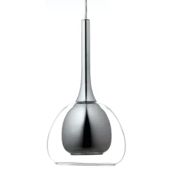 Lampe Hadan Pendelleuchte 3flg rauch/transparent/chrome | 3x D45, E14, 40W, geeignet für Tropfenlampen nicht enthalten | In der Höhe einstellbar / Kabel kürzbar | Für LED-Leuchtmittel geeign ^ Brilliant New