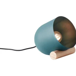 Lampe, Koji Tischleuchte türkis, Metall/Holz, 1x A60, E27, 25W,Normallampen (nicht enthalten) ^ Brilliant