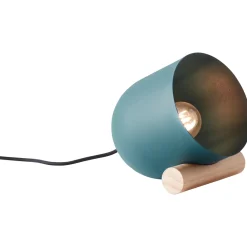 Lampe, Koji Tischleuchte türkis, Metall/Holz, 1x A60, E27, 25W,Normallampen (nicht enthalten) ^ Brilliant