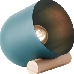 Lampe, Koji Tischleuchte türkis, Metall/Holz, 1x A60, E27, 25W,Normallampen (nicht enthalten) ^ Brilliant