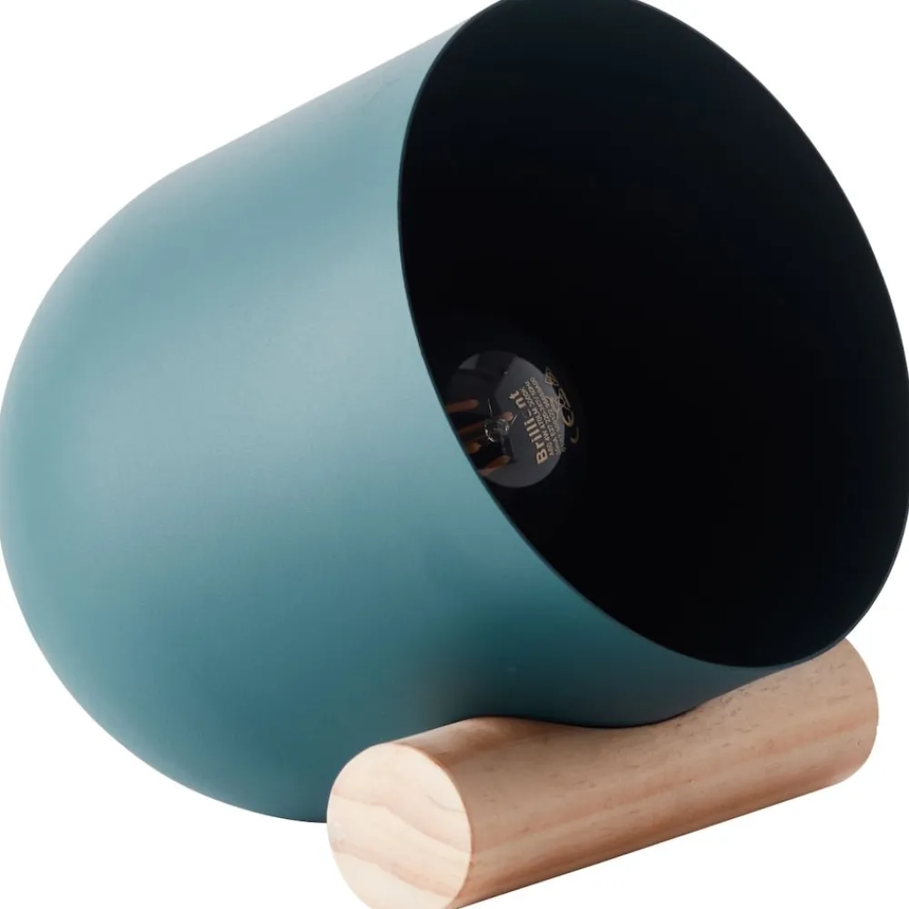 Lampe, Koji Tischleuchte türkis, Metall/Holz, 1x A60, E27, 25W,Normallampen (nicht enthalten) ^ Brilliant