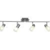 Lampe Lea LED Spotrohr 4flg eisen/chrom/weiß | 4x LED-D45, E14, 4W LED-Tropfenlampe inklusive, 450lm, 2700K | Arme drehbar | Energiesparend und langlebig durch LED-Einsatz ^ Brilliant Sale