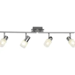 Lampe Lea LED Spotrohr 4flg eisen/chrom/weiß | 4x LED-D45, E14, 4W LED-Tropfenlampe inklusive, 450lm, 2700K | Arme drehbar | Energiesparend und langlebig durch LED-Einsatz ^ Brilliant Sale