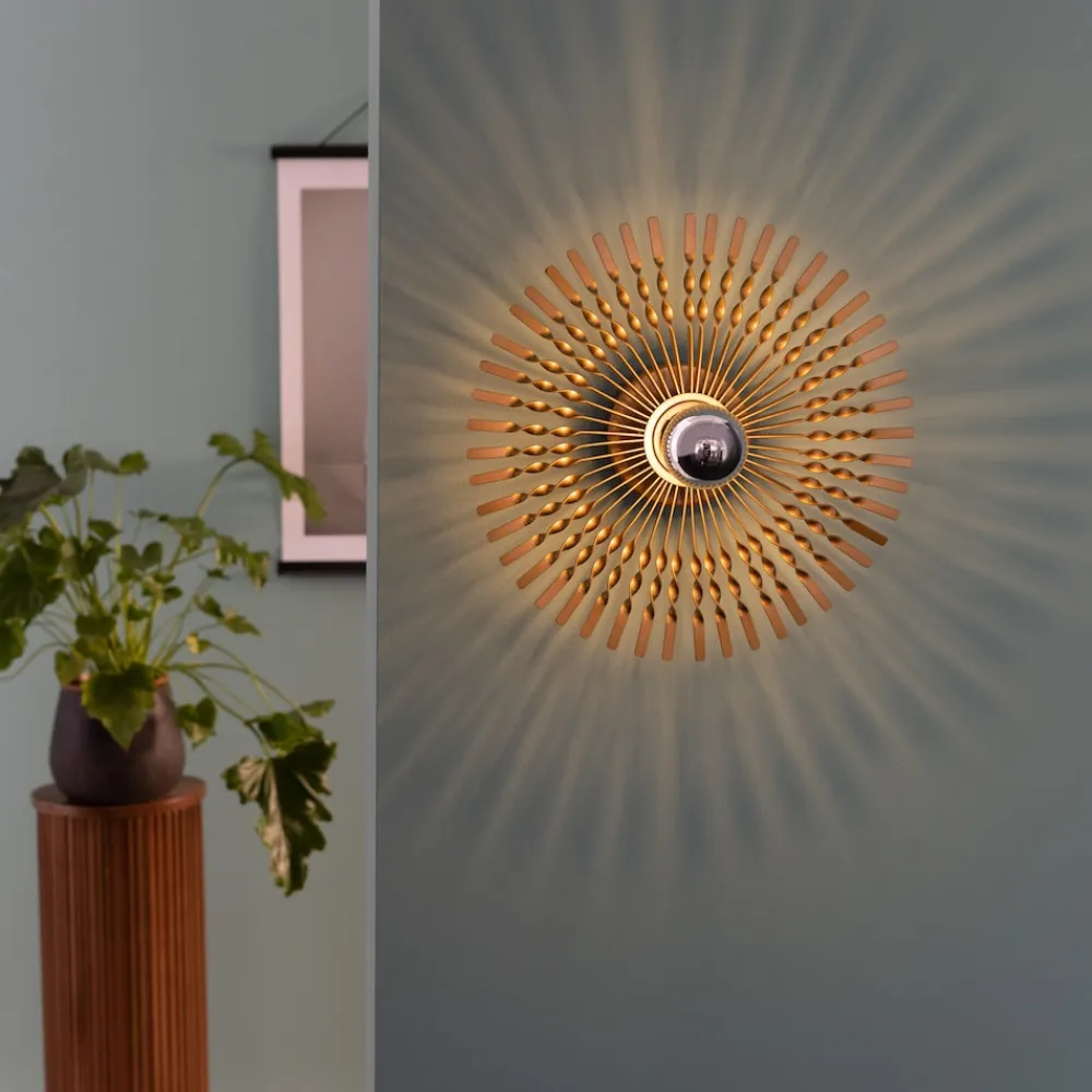 Brilliant Lampe, Mendoza Wandleuchte 33cm gold, Metall, 1x A60, E27, 40W,Normallampen (nicht enthalten) Hot
