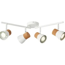 Brilliant Lampe Moka Spotrohr 4flg weiß matt/braun | 4x PAR51, GU10, 10W, geeignet für Reflektorlampen (nicht enthalten) | Köpfe schwenkbar Outlet