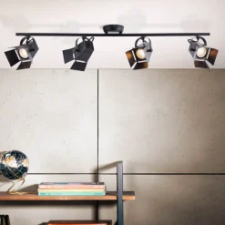 Brilliant Lampe Movie LED Spotrohr 4flg schwarz matt | 4x LED-PAR51, GU10, 5W LED-Reflektorlampen inklusive, (380lm, 3000K) | Köpfe schwenkbar Online