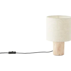 Lampe, Pia Tischleuchte natur, 1x A60, E27, 40W, Holz aus nachhaltiger Waldwirtschaft (FSC) ^ Brilliant Best