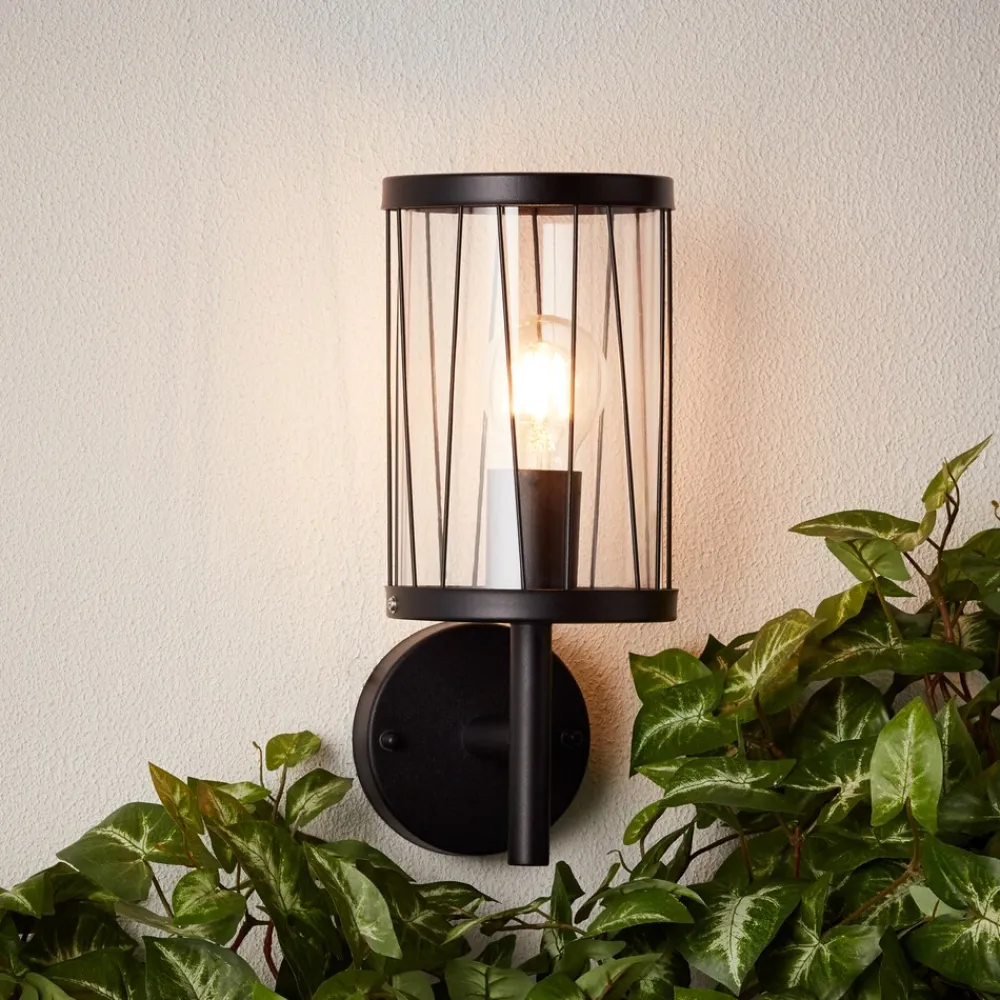 Brilliant Lampe Reed Außenwandleuchte stehend schwarz matt | 1x A60, E27, 60W, geeignet für Normallampen (nicht enthalten) | IP-Schutzart: 44 - spritzwassergeschützt Hot