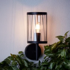 Brilliant Lampe Reed Außenwandleuchte stehend schwarz matt | 1x A60, E27, 60W, geeignet für Normallampen (nicht enthalten) | IP-Schutzart: 44 - spritzwassergeschützt Hot