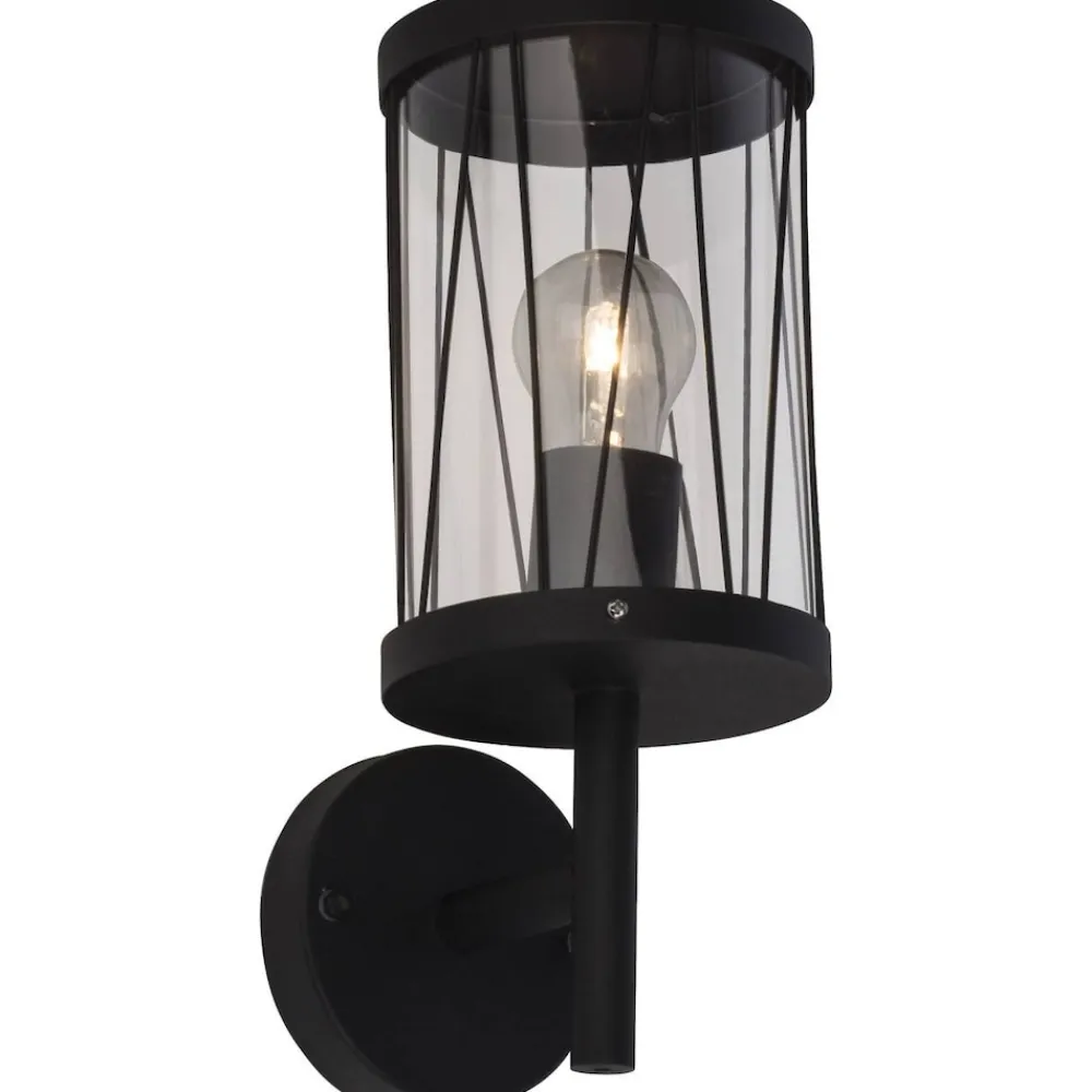 Brilliant Lampe Reed Außenwandleuchte stehend schwarz matt | 1x A60, E27, 60W, geeignet für Normallampen (nicht enthalten) | IP-Schutzart: 44 - spritzwassergeschützt Hot