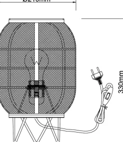 Brilliant Lampe, Tanah Tischleuchte schwarz/natur, 1x A60, E27, 42W, Mit Schnurzwischenschalter Clearance