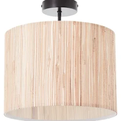 Lampe, Wimea Deckenleuchte 30cm schwarz/holzfarbend, 1x A60, E27, 52W, Für LED-Leuchtmittel geeignet ^ Brilliant Hot