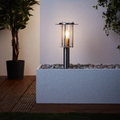 Lampe York Außensockelleuchte 40cm edelstahl | 1x A60, E27, 40W, geeignet für Normallampen (nicht enthalten) | IP-Schutzart: 44 - spritzwassergeschützt ^ Brilliant Discount