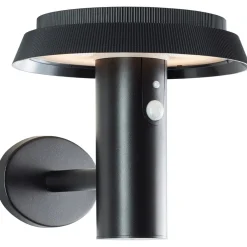 LED Außen-Wandleuchte Alvero Außenlampe mit Solar, 21 cm, 500 lm, 3000 K, Metall, schwarz ^ Brilliant Best