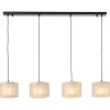 Brilliant Odar Pendelleuchte 4flg schwarz/beige | 4x A60, E27, 42W, geeignet für Normallampen (nicht enthalten) Best
