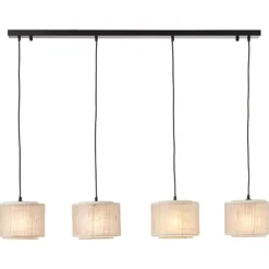 Brilliant Odar Pendelleuchte 4flg schwarz/beige | 4x A60, E27, 42W, geeignet für Normallampen (nicht enthalten) Best