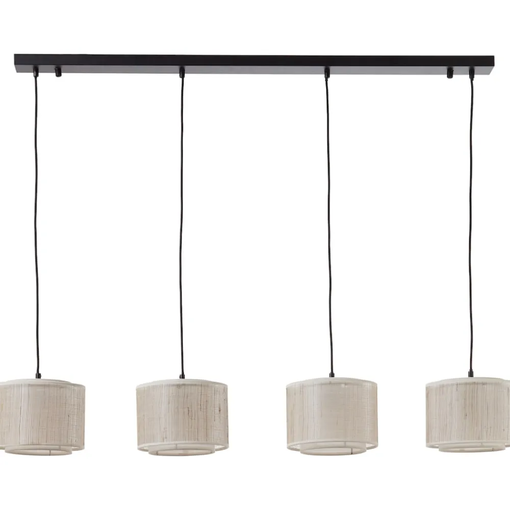 Brilliant Odar Pendelleuchte 4flg schwarz/beige | 4x A60, E27, 42W, geeignet für Normallampen (nicht enthalten) Best