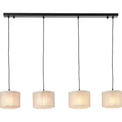Brilliant Odar Pendelleuchte 4flg schwarz/beige | 4x A60, E27, 42W, geeignet für Normallampen (nicht enthalten) Best