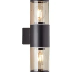 Sergioro Außenwandleuchte 2flg schwarz matt | 2x A60, E27, 20W, geeignet für Normallampen (nicht enthalten) ^ Brilliant Discount