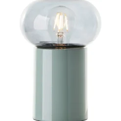 Brilliant Tischleuchte Knut mit Rauchglas, 22 cm Höhe, E27, grün Outlet