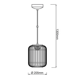 Woodrow Pendelleuchte 1flg 21cm holz dunkel/schwarz Innenleuchten,Pendelleuchten | 1x A60, E27, 60W, geeignet für Normallampen (nicht enthalten) | Kabel kürzbar ^ Brilliant Best