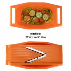 Börner Auffangschale für V3 TrendLine Küchenhobel  Salatschüssel V-Hobel Zubehör Auffangbehälter Gemüsehobel Orange