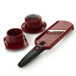 Börner Multi Dicer, Mini Gemüsereibe, 2in1 Multifunktions Hobel, Spezial Julienne und Würfel, Grün / Grau