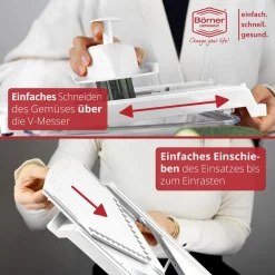 Börner V3 Küchenhobel mit Halter & Multibox Reibe, Kartoffelschneider Orange Sale