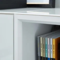 Büro-Set MUENCHEN 3-teilig | 2 Kommode x Regal | Glas Front & Abschließbar ^ KADIMA DESIGN Hot