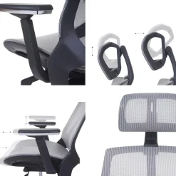 Bürostuhl -A59, Schreibtischstuhl, Sliding-Funktion Stoff/Textil ISO9001 ~ grau/grau ^ MCW Online