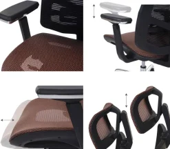 Bürostuhl -A58, Schreibtischstuhl, Sliding-Funktion Stoff/Textil ISO9001 ~ mandarin/schwarz ^ MCW Sale