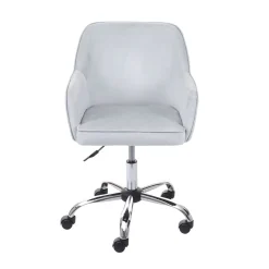 MCW Bürostuhl -F82, Schreibtischstuhl Chefsessel Drehstuhl, Retro Design Samt ~ grau Hot