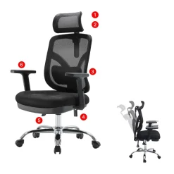 MCW Bürostuhl -J92, Schreibtischstuhl, ergonomisch, verstellbare Lordosenstütze und Armlehne ~ schwarz Best