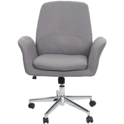 Bürostuhl -K23, Schreibtischstuhl Drehstuhl Lehnstuhl, Stoff/Textil mit Armlehne ~ grau ^ MCW New