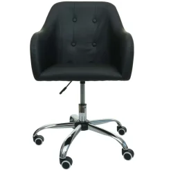 Bürostuhl -L92, Drehstuhl Schreibtischstuhl Computerstuhl Bürosessel Stuhl, mit Armlehne ~ Kunstleder schwarz ^ MCW Best