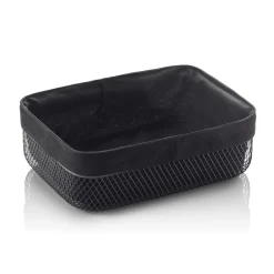ich-zapfe Brotkorb, Korb aus Metall/Baumwolle, 27,5 x 20 x 8,5 cm Outlet