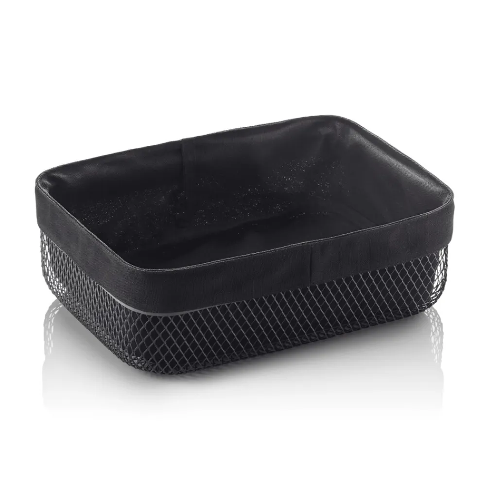 ich-zapfe Brotkorb, Korb aus Metall/Baumwolle, 27,5 x 20 x 8,5 cm Outlet