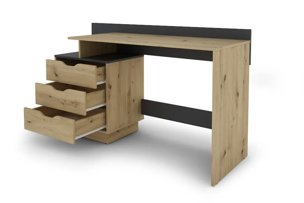 byLIVING Schreibtisch BELFAST, Breite 138 cm, Artisan Eiche/anthrazit Artisan Eiche (Eiche-Optik) Outlet