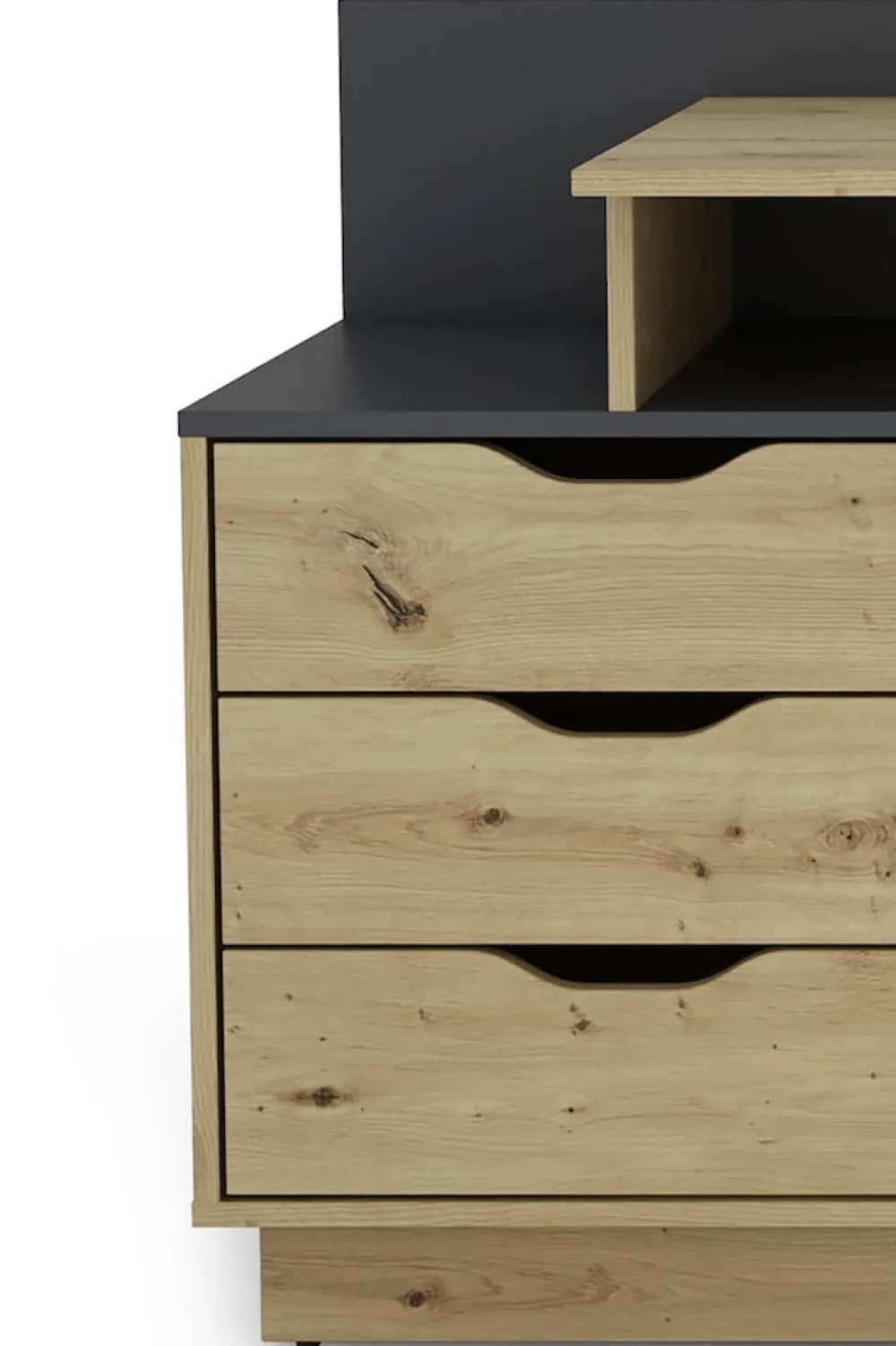 byLIVING Schreibtisch BELFAST, Breite 138 cm, Artisan Eiche/anthrazit Artisan Eiche (Eiche-Optik) Outlet