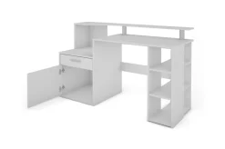 byLIVING Schreibtisch LOUIS, Breite 140 cm, , 3 offenen Fächern weiß Online