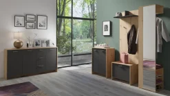 byLIVING Schuhschrank BEN, Breite 63 cm, (Eiche-Optik)/anthrazit Artisan Eiche Best