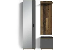 byLIVING Sitzbank JAKOB, Breite 48,5 cm, Old Wood /anthrazit, Sitzkissen weiß