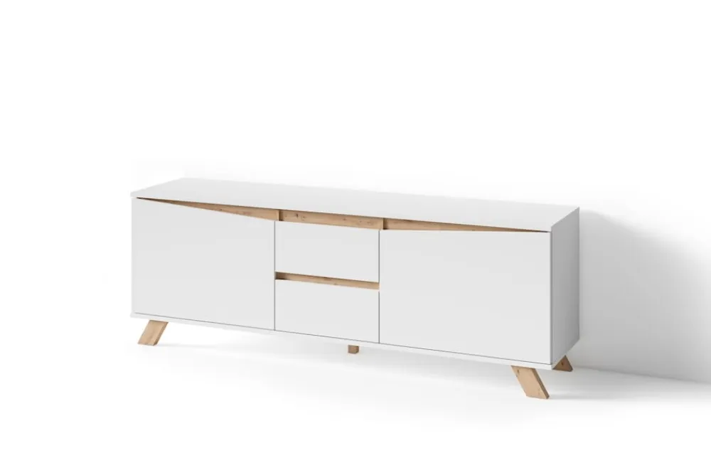 byLIVING TV-Board VALENTIN, Breite 160 cm, /Artisan Eiche (Eiche-Optik) weiß Clearance