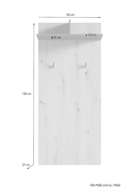 Wandpaneel BEN, Breite 60 cm, (Eiche-Optik)/anthrazit ^ byLIVING Best
