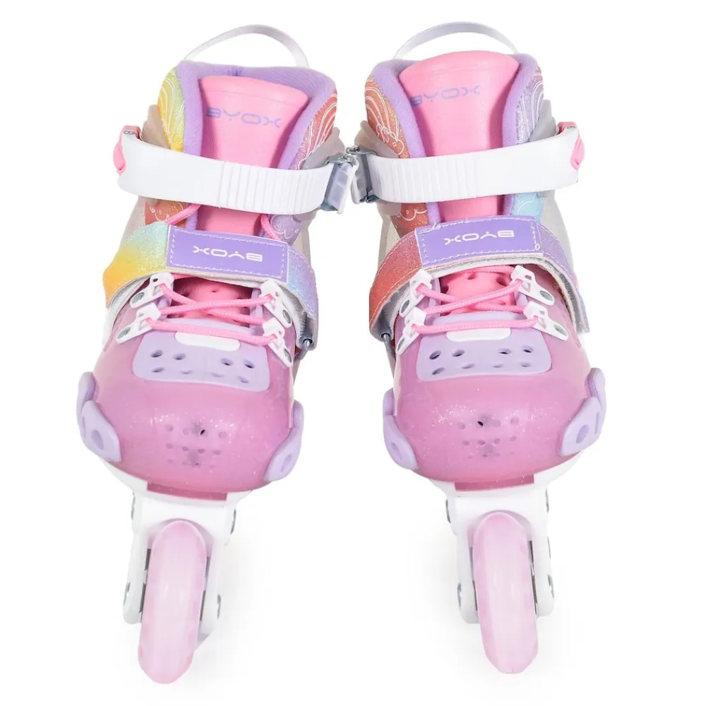 Byox Inliner Dizzy pink Glitzer PU-Räder Stoßdämpfer ABEC-5-Lager verstellbar M (Gr. 34-38) Sale