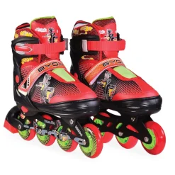 Byox Inliner Kinder Mask schwarz Größe L 38-41 verstellbar, PU, ABEC-7 Lager Schwarz, Rot & Hellgrün Sale