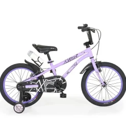 Byox Kinderfahrrad 18 Zoll Pixi, Klingel, Reflektoren, Stützräder, ab 5 Jahre violett New