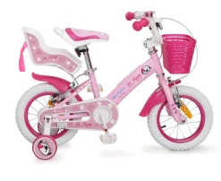 Kinderfahrrad 12 Zoll Puppy, Stützräder, Frontkorb, Puppensitz ab 3 Jahre ^ Byox Discount