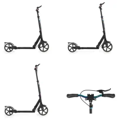 Byox Kinderroller Quick klappbar, Handbremse, Seitenständer, LED-Scheinwerfer schwarz Hot