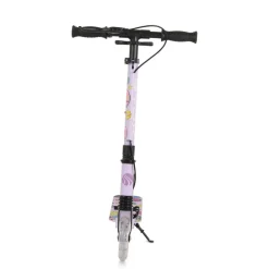 Kinderroller Snazzy faltbar Hinterradbremse Seitenständer LED-Räder 100 kg lila ^ Byox